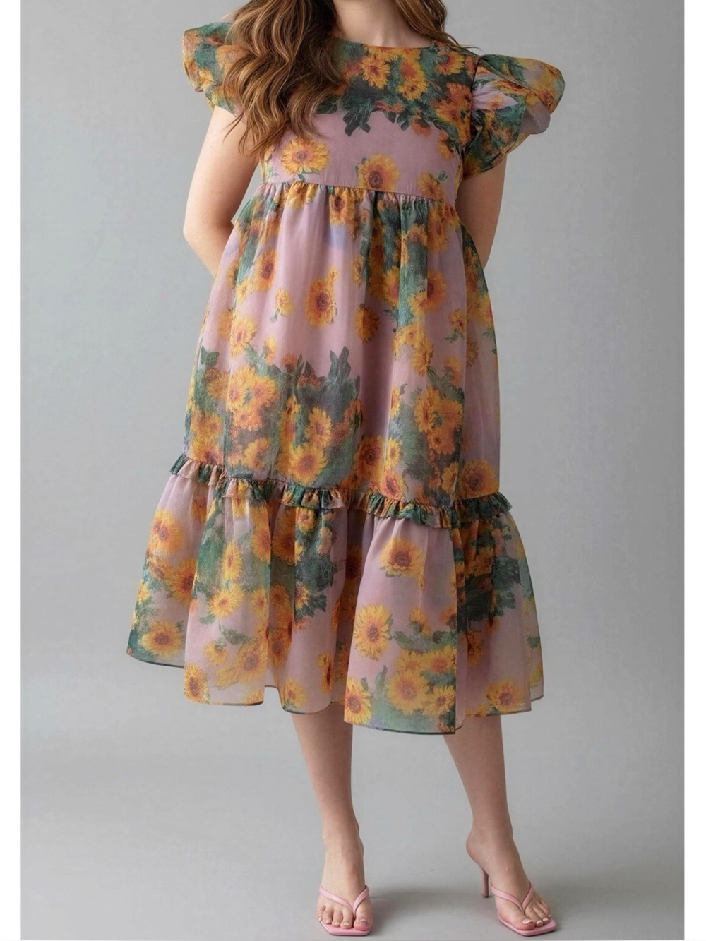 SELKIE The Dreamgirl Dress, Monet Sunflowers, XS